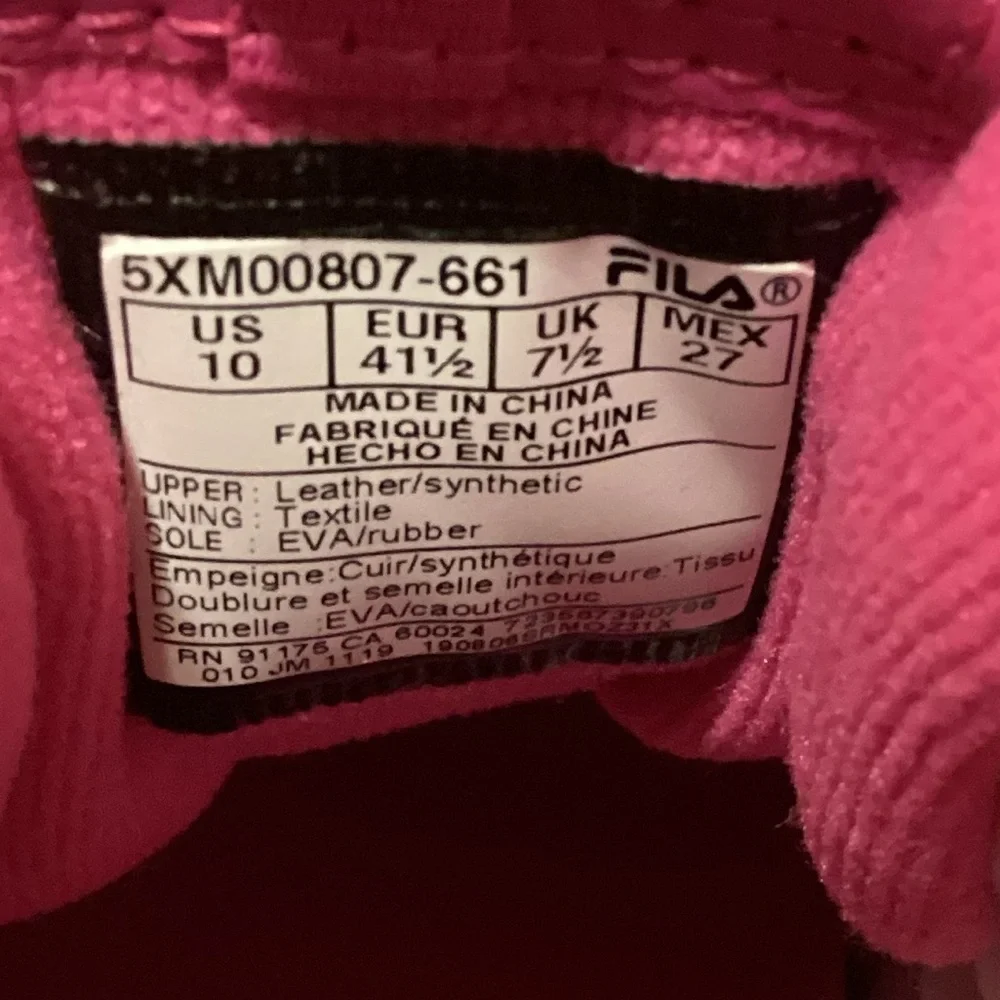 Fila Bright Pink and White Sneakers - Picture 5 of 5